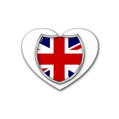Flag Union Jack Uk British Symbol Rubber Coaster (heart) 