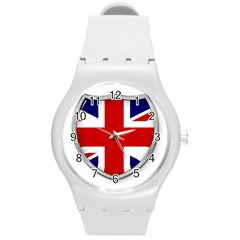 Flag Union Jack Uk British Symbol Round Plastic Sport Watch (m) by Sapixe