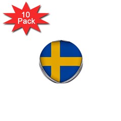 Flag Sweden Country Swedish Symbol 1  Mini Buttons (10 Pack)  by Sapixe