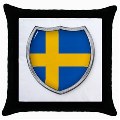 Flag Sweden Country Swedish Symbol Throw Pillow Case (black)