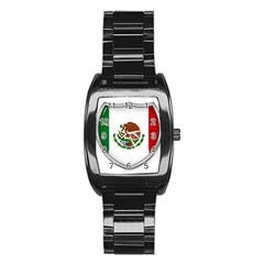 Flag Mexico Country National Stainless Steel Barrel Watch by Sapixe