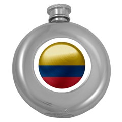 Colombia Flag Country National Round Hip Flask (5 Oz)