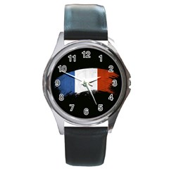 Flag France Flags French Country Round Metal Watch