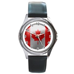 Canada Flag Country Symbol Nation Round Metal Watch by Sapixe