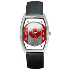 Canada Flag Country Symbol Nation Barrel Style Metal Watch by Sapixe
