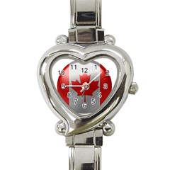 Canada Flag Country Symbol Nation Heart Italian Charm Watch by Sapixe