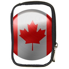 Canada Flag Country Symbol Nation Compact Camera Leather Case by Sapixe