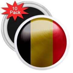 Belgium Flag Country Europe 3  Magnets (10 Pack)  by Sapixe