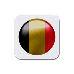 Belgium Flag Country Europe Rubber Square Coaster (4 Pack)  by Sapixe