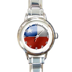 Chile Flag Country Chilean Round Italian Charm Watch