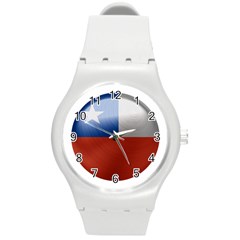 Chile Flag Country Chilean Round Plastic Sport Watch (m)