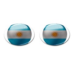 Argentina Flag Country Nation Cufflinks (oval) by Sapixe