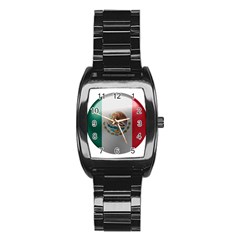 Mexico Flag Country National Stainless Steel Barrel Watch