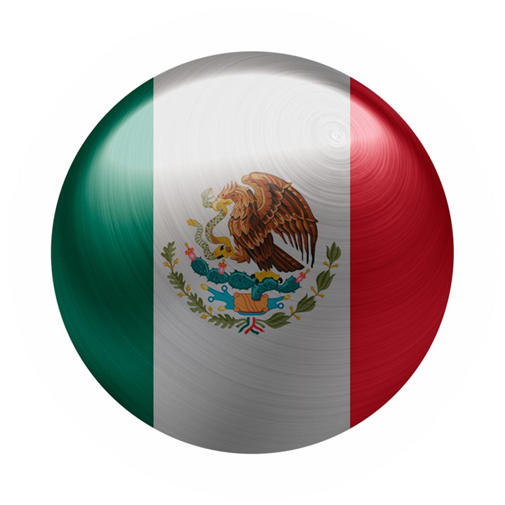 Mexico Flag Country National Wooden Puzzle Round