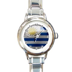 Uruguay Flag Country Symbol Nation Round Italian Charm Watch by Sapixe