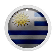 Uruguay Flag Country Symbol Nation Round Ornament (two Sides) by Sapixe