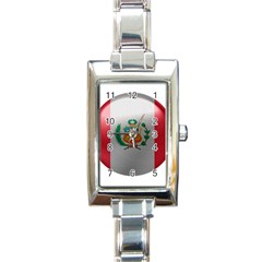 Peru Flag Country Symbol Nation Rectangle Italian Charm Watch by Sapixe