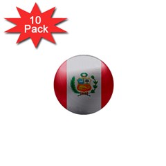 Peru Flag Country Symbol Nation 1  Mini Buttons (10 Pack)  by Sapixe