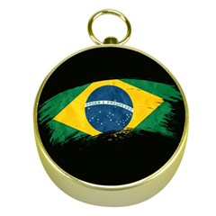 Flag Brazil Country Symbol Gold Compasses by Sapixe