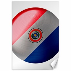 Paraguay Flag Country Nation Canvas 12  X 18  by Sapixe