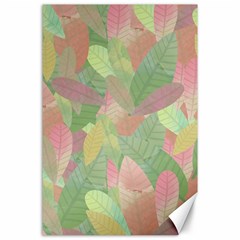 Watercolor Leaves Pattern Canvas 24  X 36  by Valentinaart