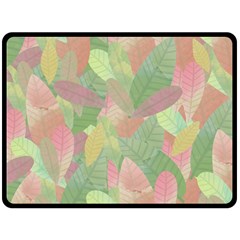 Watercolor Leaves Pattern Double Sided Fleece Blanket (large)  by Valentinaart