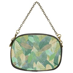 Watercolor Leaves Pattern Chain Purse (one Side)