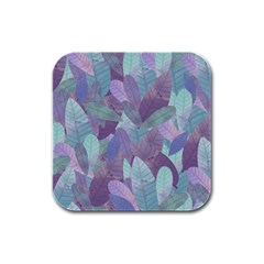 Watercolor Leaves Pattern Rubber Square Coaster (4 Pack)  by Valentinaart
