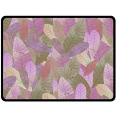 Watercolor Leaves Pattern Double Sided Fleece Blanket (large)  by Valentinaart