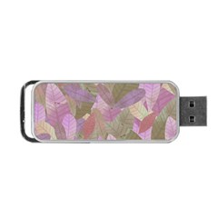 Watercolor Leaves Pattern Portable Usb Flash (one Side) by Valentinaart