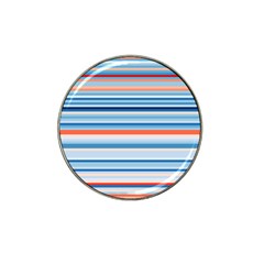 Blue And Coral Stripe 2 Hat Clip Ball Marker (4 pack)