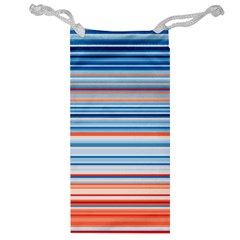 Blue And Coral Stripe 2 Jewelry Bag by dressshop