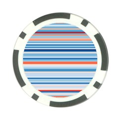 Blue And Coral Stripe 2 Poker Chip Card Guard