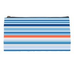 Blue And Coral Stripe 2 Pencil Cases