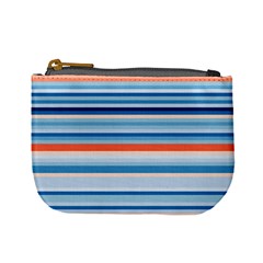 Blue And Coral Stripe 2 Mini Coin Purse