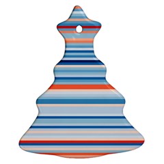 Blue And Coral Stripe 2 Ornament (Christmas Tree) 