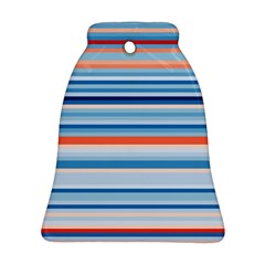 Blue And Coral Stripe 2 Ornament (Bell)