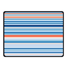 Blue And Coral Stripe 2 Double Sided Fleece Blanket (Small) 