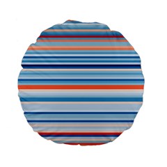 Blue And Coral Stripe 2 Standard 15  Premium Flano Round Cushions