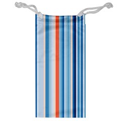 Blue And Coral Stripe 1 Jewelry Bag by dressshop