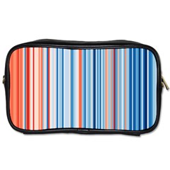 Blue And Coral Stripe 1 Toiletries Bag (one Side) by dressshop