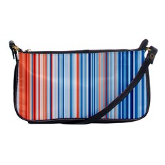 Blue And Coral Stripe 1 Shoulder Clutch Bag by dressshop