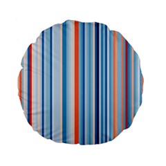 Blue And Coral Stripe 1 Standard 15  Premium Flano Round Cushions by dressshop