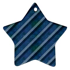 Blue Stripped Pattern Star Ornament (two Sides) by designsbyamerianna