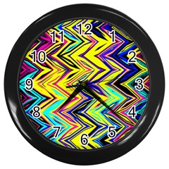 Mycolorfulchevron Wall Clock (black) by designsbyamerianna