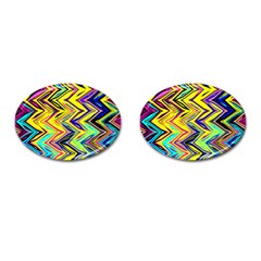 Mycolorfulchevron Cufflinks (oval) by designsbyamerianna