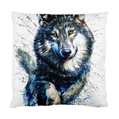 Gray Wolf - Forest King Standard Cushion Case (two Sides) by kot737