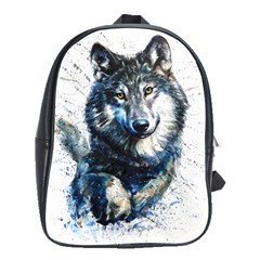 Gray Wolf - Forest King School Bag (large) by kot737