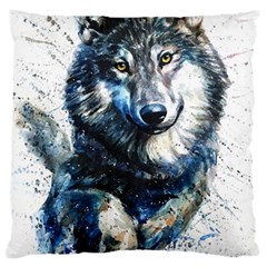 Gray Wolf - Forest King Large Cushion Case (one Side) by kot737