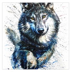 Gray Wolf - Forest King Large Satin Scarf (square) by kot737